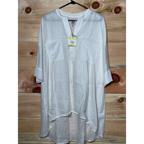 NWT! Anne Klein white linen  tunic style top. Women’s Medium - Picture 1 of 3